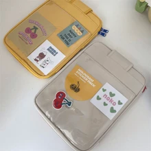 Ins Niche Design Sense Apple 14 Inch Laptop Bag Cute Girl Heart Transparent Tablet IPad 11 Inch Storage Inner Bag, Handheld Protective Case (Card Not Included) Back To School