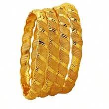 1入經典百搭24K鍍金銅手鐲，歐美和阿拉伯時尚風格，獨特鏤空紋飾 - 金黃色 - 查看 17