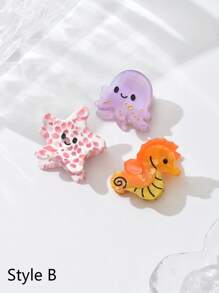 3pcs Acetate Sheet Cute Ocean Animal Hair Clips, Funny Side Bangs Hairpins For Daily Wear Hair Claws Claw Clips Hair Jaw Clip Hair Clamps Hair Clutch Hair Catcher Clip Fall Winter Hair Accessories For Women For Vacation Outfits Woman