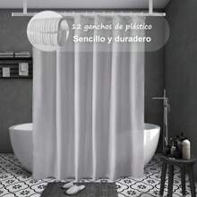 Cortinas de ducha, accesorios de baño, decoración de baño - Gris - Ver 5