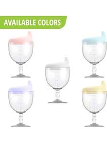 1pc Wine Glass Shape Plastic Straw Cup With Lid, 150ml Capacity, Suitable For Birthday Parties Or Celebration Events (8 Months+). - Multicolor - View 3
