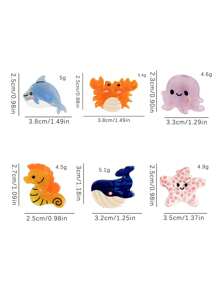 3pcs Acetate Sheet Cute Ocean Animal Hair Clips, Funny Side Bangs Hairpins For Daily Wear Hair Claws Claw Clips Hair Jaw Clip Hair Clamps Hair Clutch Hair Catcher Clip Fall Winter Hair Accessories For Women For Vacation Outfits Woman