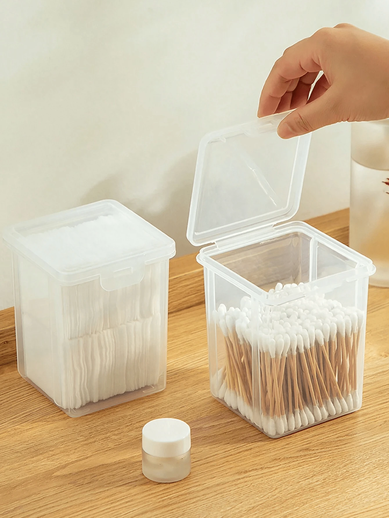 1pc Makeup Sponge Storage Box With Lid, Mini Desktop Organizer