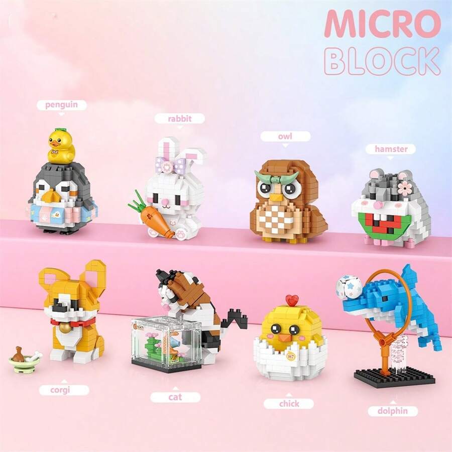 LOZ Cute Animal Building Blocks Toys Anime Figure Rabbit,Educational Toys,Perfect Gift for Boys and Girls - Blue - View 1