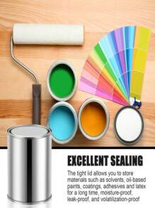 12pcs Small Metal Paint Cans With Lids, Unlined Multipurpose Paint Buckets Storage Containers For Paints & Crafts - Silver - View 5