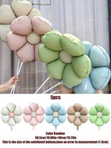 5 quả bóng bay lá nhôm Daisy, màu kem, màu caramel, màu xanh và màu hồng hình hoa hướng dương thích hợp cho trang trí tiệc cưới sinh nhật, giáng sinh - Nhiều màu - Xem 12