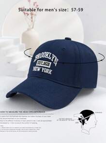 Mũ lưỡi trai thời trang chống nắng thêu Y2K Brooklyn New York thoáng khí, thích hợp cho các hoạt động hàng ngày và ngoài trời - Màu xanh hải quân - Xem 4