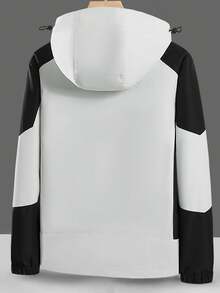 春季戶外多拉鍊口袋工作服帽套夾克，中性山地攀岩防風外套 - 灰色 - 查看 3