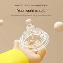 新生兒玻璃奶瓶，新生兒學習飲用，防噎氣飲用水和牛奶，模擬母乳，防脹氣0-3-6個月 - 綠色 - 查看 4