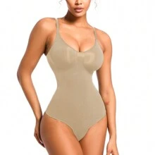 Women's Full Body Slimming Bodysuit Shapers - Thong - Beige - 查看 6