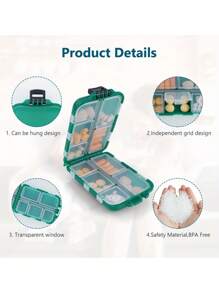 Waterproof Portable Pill Organizer Box - Moisture-Proof Travel Medication Case, Weeklong Plastic Capsule Container With Large Capacity For Various Pill Sizes, Unscented