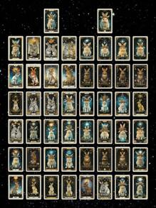 50pcs Vintage Cat Pattern Stickers Set, Ideal For Decorating Journals, Notebooks, Cellphones And Tablets Back To School - Multicolor - View 17