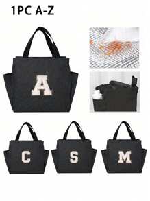 新款多巴胺大容量双层午餐袋防水便携式午餐盒袋阳离子大号保温袋冰袋加厚野餐袋保温冷藏午餐盒袋野餐旅行户外夏季海滩女士野餐包保温午餐袋多功能野餐包通勤便当袋学校收纳袋教师储物袋教室袋教室收纳袋女士女士学校用品配件旅行必需品假期返校学校用品学校必需品学校袋女士午餐袋 - 黑色 - 查看 1