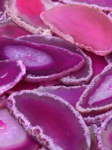 1/3/5/7/10pcs Synthetic Crystal, Asymmetrical Polished Rose Agate Slices For Jewelry Making Furniture Decoration