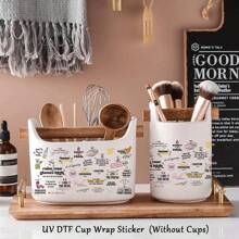 1pc UV DTF Transfer Sticker, Rub On Transfers Stickers For Crafting Waterproof Decals UV DTF Transfer Sticker For 16OZ Glass Cups, Bottle Sticker Adhesive Sticker-High Quality - Multicolor - View 6