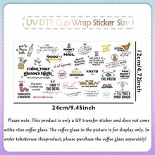 1pc UV DTF Transfer Sticker, Rub On Transfers Stickers For Crafting Waterproof Decals UV DTF Transfer Sticker For 16OZ Glass Cups, Bottle Sticker Adhesive Sticker-High Quality - Multicolor - View 3