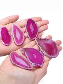 1/3/5/7/10pcs Synthetic Crystal, Asymmetrical Polished Rose Agate Slices For Jewelry Making Furniture Decoration