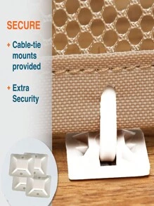 3M Stair Banister Guard, Railing Safety Net For Baby Proofing, Child Safety Gate Cover, Balcony Mesh Netting, Punching, Three Kinds Of Fixators 90cm*150cm(White Mesh With White Border)Baby Shower Family Decorations Gifts - White - View 5