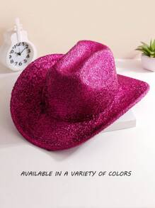 1 szt. Damski solidny boho grzbiet cekinowy kapelusz kowbojski fedora na co dzień impreza kowbojski kapelusz kowbojski kapelusz kowbojski Halloween