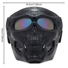 Máscara de calavera de guerrero de la muerte para fiesta, disfraz de mascarada, actuación en el escenario, accesorios de terror, máscara de Halloween para hombres - Negro - Ver 3