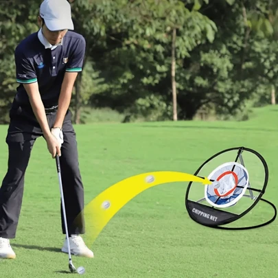 1pc Pop-Up Professional Golf Practice Net - Heavy Duty Portable Folding Target Field Training Net With Stable Base, Suitable For Indoor/Outdoor Club, Chipping And Putting Practice - Ideal For Home, Gym Or On-The-Go Training, Beginner To Expert, Enhanced Metal Eyelet Design, Reinforced Frame, Portable Sports Equipment, Suitable For Amateur Golfers, Space-Saving Golf Training Gear, Easy To Install, Reinforced Stitching, Perfect Home Gift