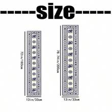 1 szt. Bieżnik w kratkę w kwiaty i ptaki, nadruk z niebieskimi kafelkami do dekoracji kuchni, stół do jadalni w domu, przyjęcie, dekoracje do wnętrz i na zewnątrz - Niebieski - Zobacz 2