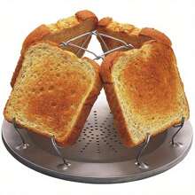 1pc Simple Portable Stainless Steel Toast Rack, Outdoor Camping Toaster, Folding Portable Grill, Multi-Purpose Stove Toaster Grill, High Quality Toast Rack, BBQ Accessories, Grill Accessories - Silver - View 1