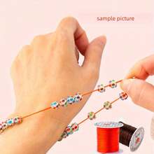 25 Rollen/Beutel 10m/Rolle 0,8 mm dicke, mehrfarbige elastische Schnur für DIY Perlenarmband, Halskette und Bastelarbeiten