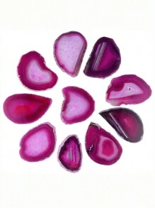 1/3/5/7/10pcs Synthetic Crystal, Asymmetrical Polished Rose Agate Slices For Jewelry Making Furniture Decoration