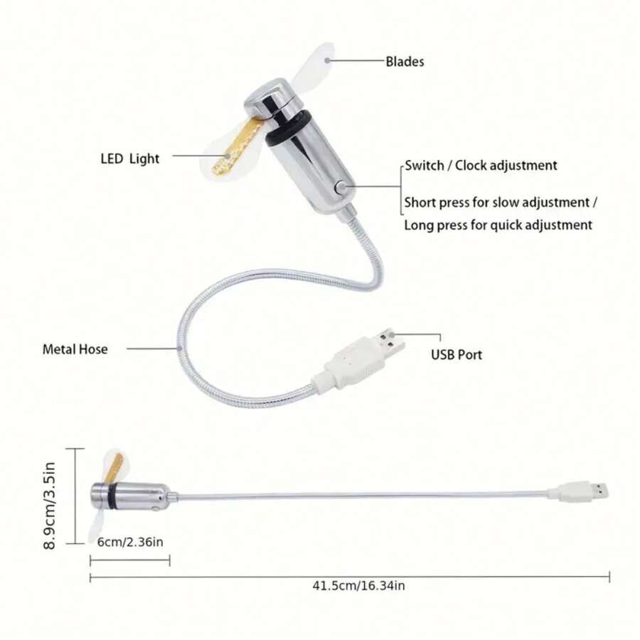 Versatile USB LED Clock Fan EnergyEfficient, Portable Cooling With