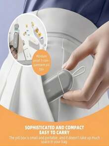 1入組顏色匹配迷你便攜式防水防潮藥盒，隨身攜帶藥盒，三格收納盒，商務旅行藥盒配送盒 - 灰色 - 查看 4