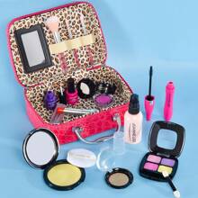 Pretend Makeup Kit For Girls, Kids Pretend Play Makeup Set - With Cosmetic Bag For Birthday Christmas, Toy Makeup Set For Toddler, Little Girls Age 3+(Not Real Makeup) - Red - View 6