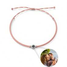 Brazalete con foto personalizado de cuerda trenzada a color para parejas, regalo de aniversario en negro, plateado, dorado, rosa dorado, rosa, azul, blanco, estilo elegante, de moda de otoño, sencillo, casual, de dinero viejo, unisex, vintage, punk, hipster, personalizado, único, regalo ideal para él, novia, mamá, familia, amigos, hija, ella, novio, papá, hijo, abuelos para aniversarios, cumpleaños, uso diario, baile de graduación, Día de la Madre, San Valentín, graduación, bodas, Día del Padre