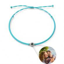 Brazalete con foto personalizado de cuerda trenzada a color para parejas, regalo de aniversario en negro, plateado, dorado, rosa dorado, rosa, azul, blanco, estilo elegante, de moda de otoño, sencillo, casual, de dinero viejo, unisex, vintage, punk, hipster, personalizado, único, regalo ideal para él, novia, mamá, familia, amigos, hija, ella, novio, papá, hijo, abuelos para aniversarios, cumpleaños, uso diario, baile de graduación, Día de la Madre, San Valentín, graduación, bodas, Día del Padre