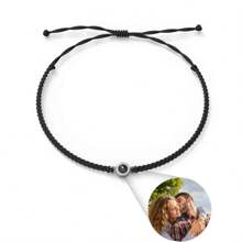Brazalete con foto personalizado de cuerda trenzada a color para parejas, regalo de aniversario en negro, plateado, dorado, rosa dorado, rosa, azul, blanco, estilo elegante, de moda de otoño, sencillo, casual, de dinero viejo, unisex, vintage, punk, hipster, personalizado, único, regalo ideal para él, novia, mamá, familia, amigos, hija, ella, novio, papá, hijo, abuelos para aniversarios, cumpleaños, uso diario, baile de graduación, Día de la Madre, San Valentín, graduación, bodas, Día del Padre