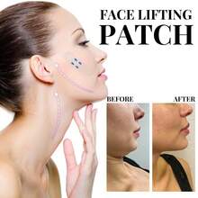 12pcs Instant Face Lift Tape Facial Patches, Invisible Breathable Chin Lifting Stickers, Waterproof V-Shape Tightening Makeup Adhesive Strips For Facial Slimming - White - View 7