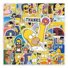 50 Pieces Handmade Cartoon Funny Cute Simpson Fashionable Waterproof Stickers For DIY Decoration On Phone Luggage And Helmet Back To School