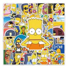50 Pieces Handmade Cartoon Funny Cute Simpson Fashionable Waterproof Stickers For DIY Decoration On Phone Luggage And Helmet Back To School