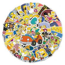 50 Pieces Handmade Cartoon Funny Cute Simpson Fashionable Waterproof Stickers For DIY Decoration On Phone Luggage And Helmet Back To School