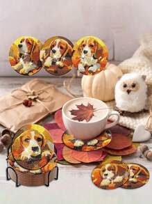 8 Cái/bộ Bộ Coaster Tranh Kim Cương Nhân Tạo Hình Mặt Trăng Bí Ẩn, Bộ Đế Lót Ly Tranh Kim Cương Nhân Tạo Hình Con Công, Có Giá Đỡ, Thích Hợp Cho Người Mới Bắt Đầu Và Người Lớn Làm Nghệ Thuật Coaster DIY, Phụ Kiện Cho Nghề Vẽ Tranh Kim Cương Nhân Tạo - Nhiều màu - Xem 7