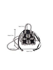 Bolso / bolso cruzado de moda simple, elegante y moderno con perlas nuevo, para la escuela, el trabajo, ocasiones casuales y viajes