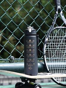 1入可愛便攜式800毫升運動水壺，帶吸管，適用於運動、露營、跑步、游泳，理想適用對象為學生、健身者、騎行者、海灘用品、禮品 - 玫紅色 - 查看 7