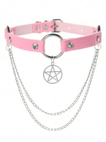 Gargantilla Gótica con Cadena y Collar para Mujeres, Decoración Diaria, Accesorio Gótico - Estrella - Ver 6
