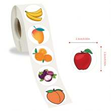 500 张水果贴纸，卡通可爱美观粘性密封，适用于剪贴簿、卡片制作、DIY 工艺品、水瓶、日记本、礼品、派对用品（1 英寸标签，10 种设计）、便盆贴纸、计划贴纸 - 杏色 - 查看 2