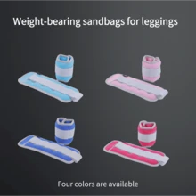Un par de bolsas de arena para las piernas para mallas de entrenamiento con soporte de peso. Para hombres y mujeres, ajuste universal para manos y pies. Tejido compuesto de buceo, amigable con la piel, pies ajustables, opción de carga para entrenamiento de fitness y carrera sin desgaste. - Azul - Ver 2
