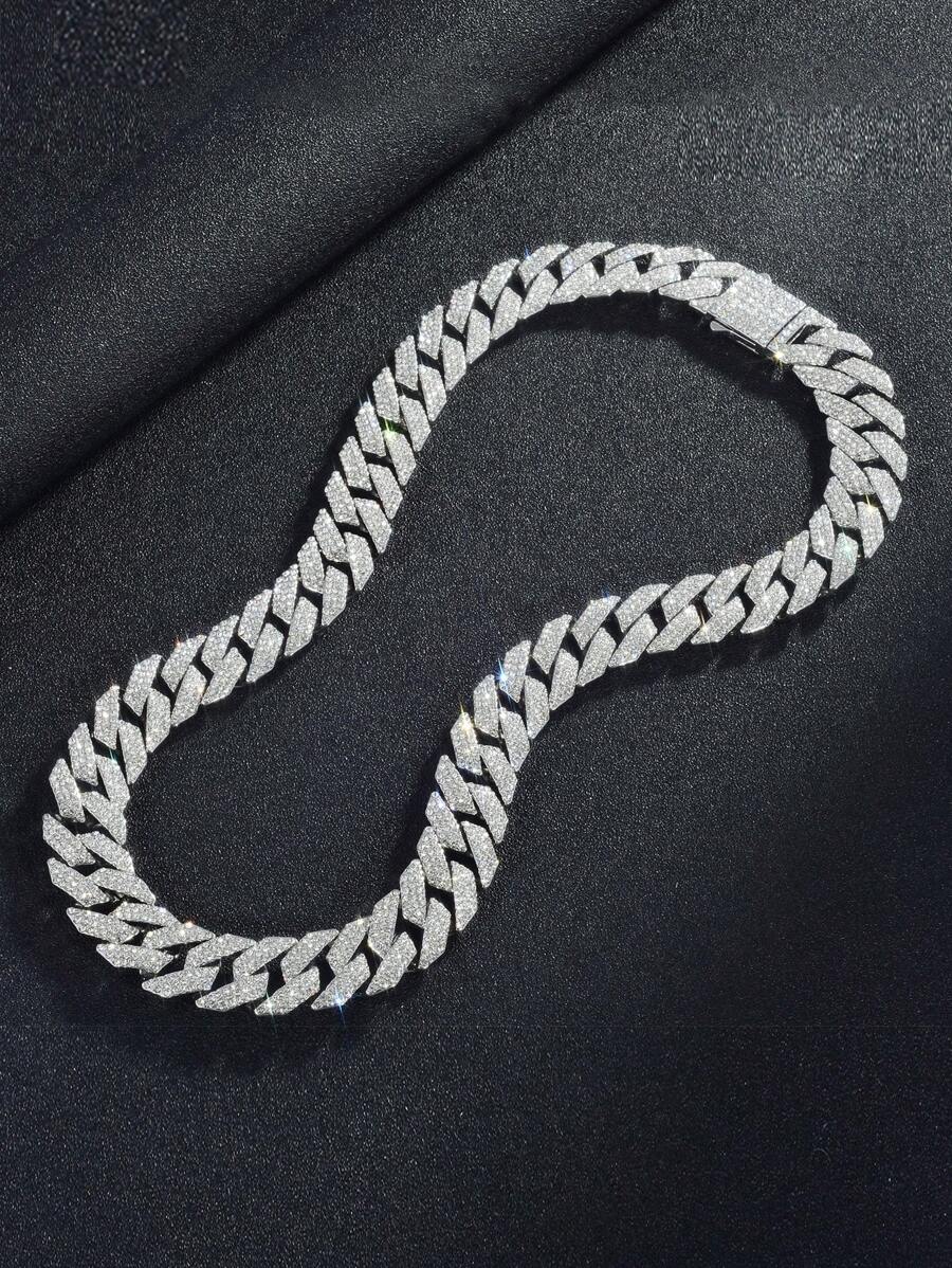 1 Miếng Để lạnh 15mm Mốt Rhinestone sáng bóng Dây chuyền Cho nam giới Hip Hop Punk Nối kết Chuỗi Đồ trang sức Vòng đeo cổ Đối với phụ nữ