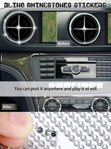 1pc/2pcs Car Interior Decorative Rhinestone Sticker, Creative Mix And Match, Multiple Colors Available