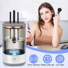 Electric Makeup Brush Cleaner Machine | 2024 Upgrade Cosmetic Brush Cleaner | Automatic Make Up Brush Cleaner Spinner | Deep Cleaning  Technology For All Brush Sizes (White, A)