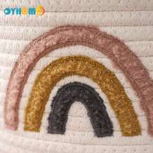 OYHOMO 1 pièce Panier de rangement arc-en-ciel, panier en corde blanche, petit panier en osier, boîte de rangement décorative pour la maison pour la chambre à coucher, la salle de bain, le salon
