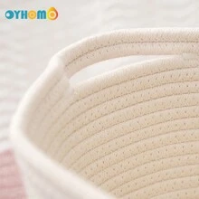 OYHOMO 1 pièce Panier de rangement arc-en-ciel, panier en corde blanche, petit panier en osier, boîte de rangement décorative pour la maison pour la chambre à coucher, la salle de bain, le salon